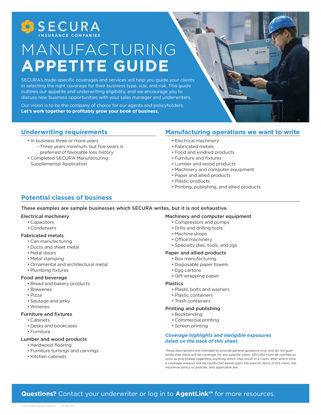 Manufacturing Appetite Guide